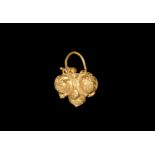 Islamic Gold Earring with Bosses