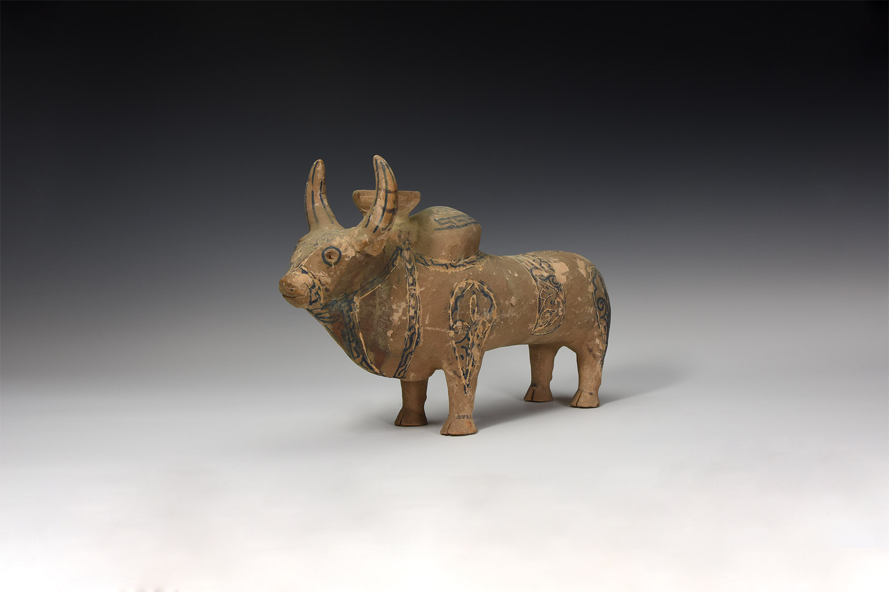 Large Indus Valley Style Painted Bull