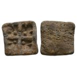 Coin Weights - Medieval - Cross-and-Pellets Square Weight