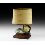 Vintage 'Great Republic' Desk Lamp and Clock Unit