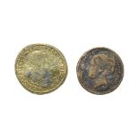 British Tokens - Charles II Nuremburg Jeton and Victoria 'To Hanover' Token [2]