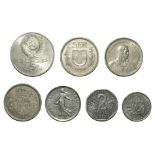 World Coins - France, Russia, Spain & Switzerland - Mixed Modern Issues [7]