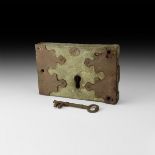 Victorian Wood Cased Mortice Lock and Key