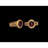 Roman Style Gold Ring with Cabochon