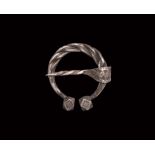 Viking Silver Plaited Penannular Brooch