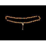 Phoenician Gold and Glass Bead String