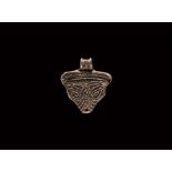 Viking Silver Filigree Wolf's Head Pendant