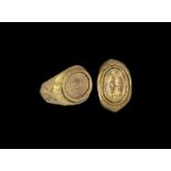 Roman Gold Figural Marriage Ring