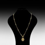 Indian Gold Necklace with Pendant