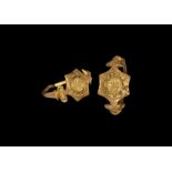 Post Medieval Gold Memento Mori Skull Ring