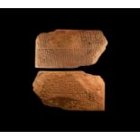 Western Asiatic Sumerian Cuneiform Tablet