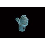 Egyptian Turquoise Glass Face Inlay