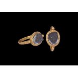 Roman Gold Ring with Medusa Cameo