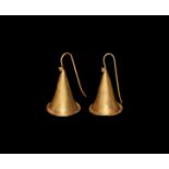 Western Asiatic Gold Trumpet Earring Pair