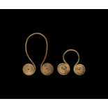 Bronze Age Gold Spectacle Pendant Pair