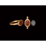 Roman Gold Ring with Cupid Gemstone