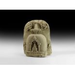 Tibetan Figural Stele with Stupa