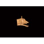 Roman Gold Boar Pendant