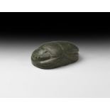 Large Egyptian Carved Stone Scarab