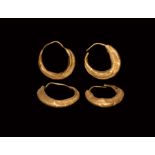 Egyptian Gold Earring Pair