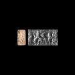 Western Asiatic Early Dynastic Cylinder Seal with Animal Fight