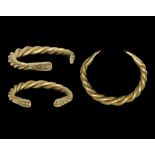 Heavy Scandinavian Viking Gold Twisted Bracelet