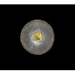 Greek Hellenistic Gilt Silver Plate with Inscription