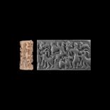 Western Asiatic Cylinder Seal with Lord of the Animals