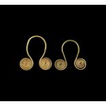 Bronze Age Gold Spectacle Pendant Pair