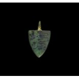 Medieval Gilt Horse Harness Pendant with Lions Passant