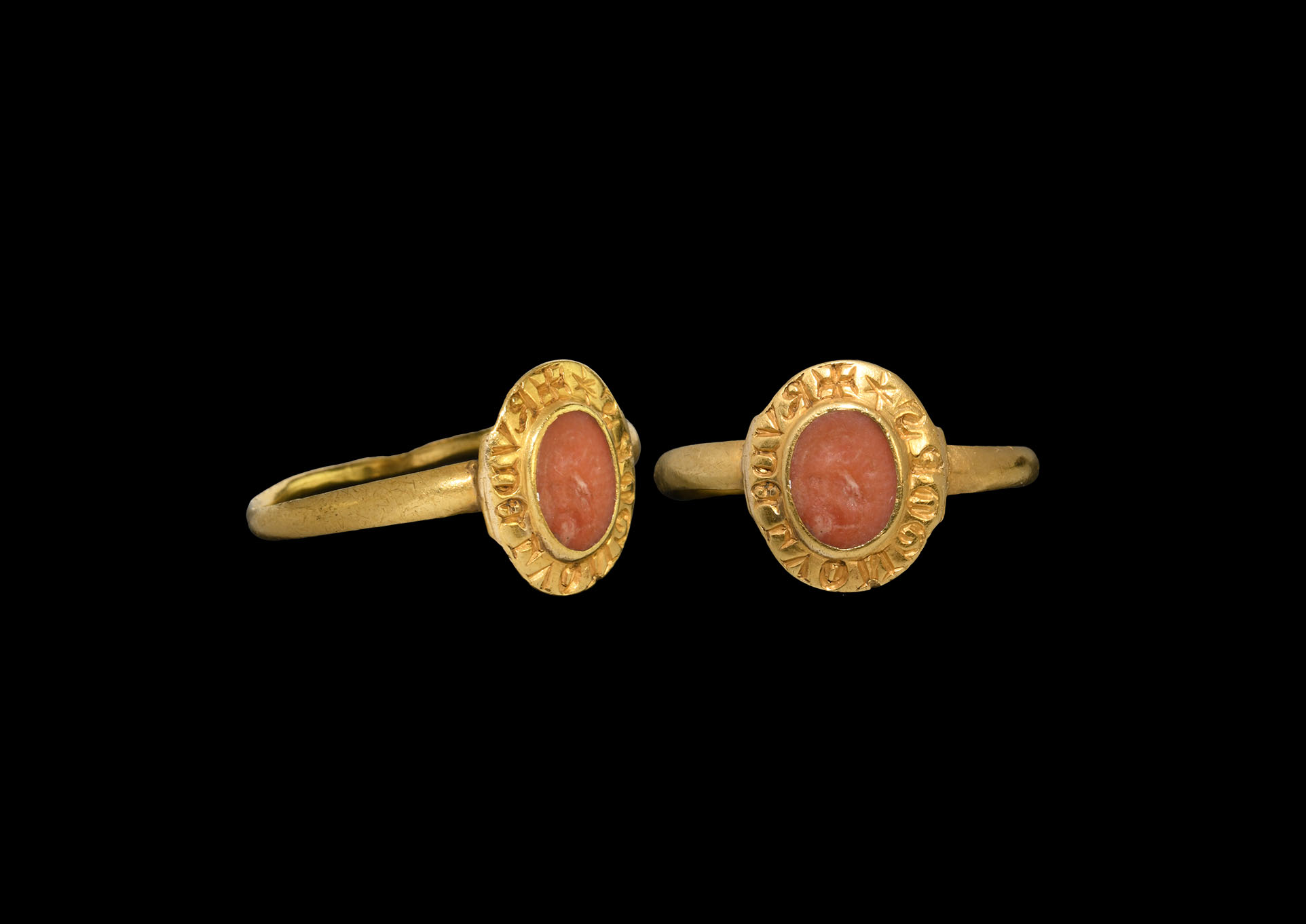 Medieval Crusader's Gold 'Geoffrey Rudel de Blaye' Personal Seal Ring