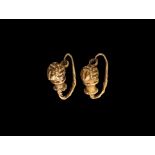 Roman Gold Earrings with Faces