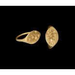 Greek Hellenistic Gold Ring with Aphrodite