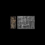 Western Asiatic Cylinder Seal with Worshipping Scene