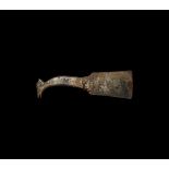 Viking Silver Ceremonial Beast-Headed Axe