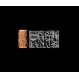 Western Asiatic Cylinder Seal with Standing God