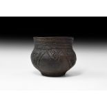 Stone Age Corded Ware Decorated Vessel