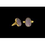 Egyptian Amethyst Scarab in Gold Ring