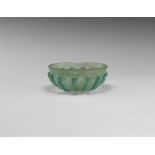 Roman Pale Green Ribbed Glass Bowl