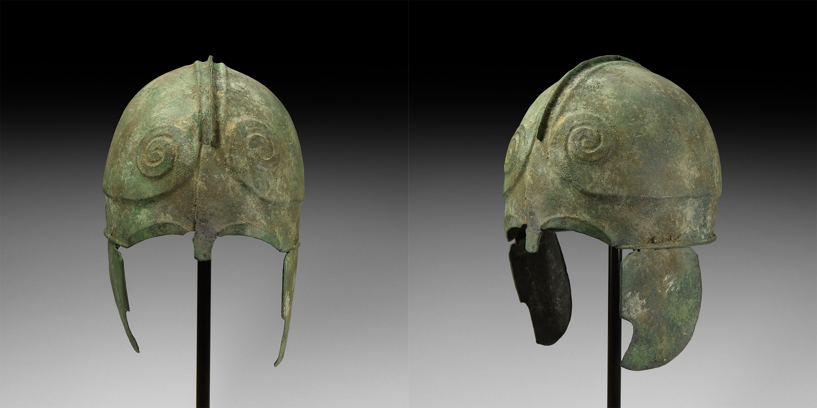 Greek Chalcidian Helmet with Horns of Zeus Amun