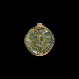 Byzantine Gold in Glass Medallion with Constantine and Elena