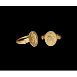 Hellenistic Gold Ring with Zeus Serapis