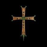 Byzantine Processional Cross with Garnets and Emeralds