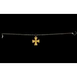 Byzantine Gold Cross with Silver Chain