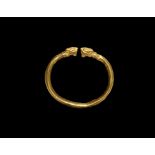 Parthian Gold Bracelet with Lion-Head Terminals