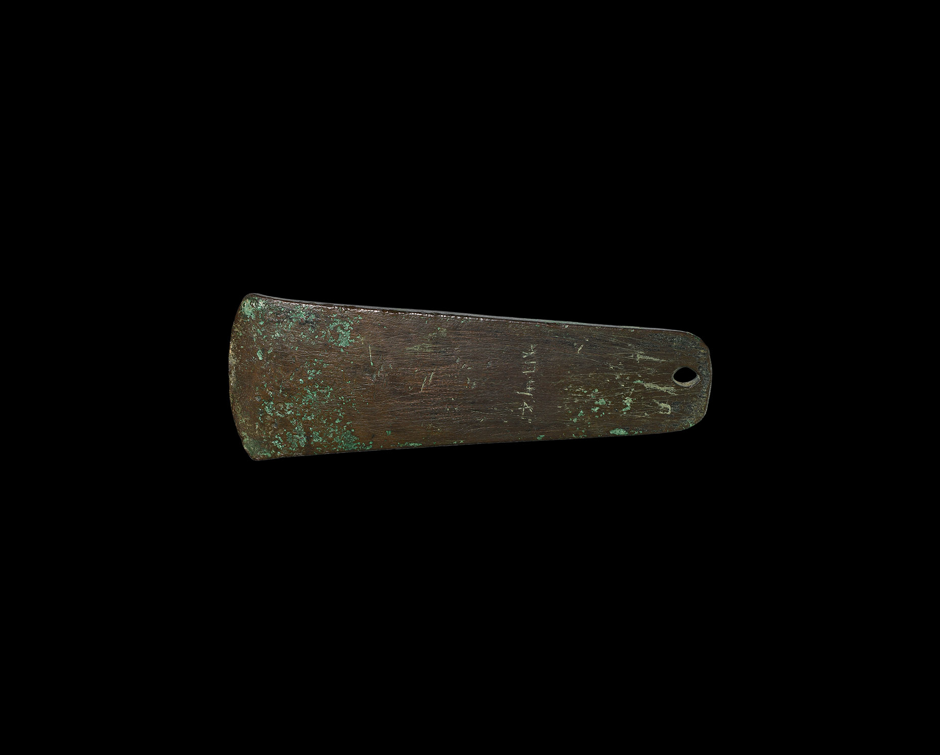 Phoenician Copper Flat Axe with Inscription