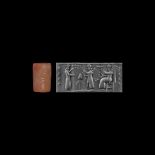 Western Asiatic Neo-Babylonian Cylinder Seal with Worshipping Scene