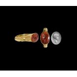 Roman Gold Ring with Portrait Gemstone