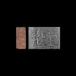 Western Asiatic Neo-Assyrian Cylinder Seal with Lahmu before the Marduk Symbol