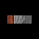 Western Asiatic Isin-Larsa Period Cylinder Seal with Presentation Scene